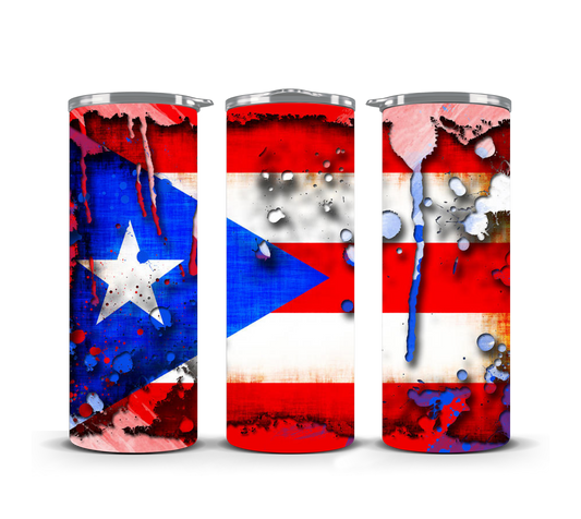 Rican flag tumbler