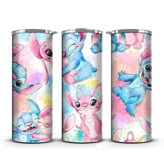 blue and pink monster lover Tumbler