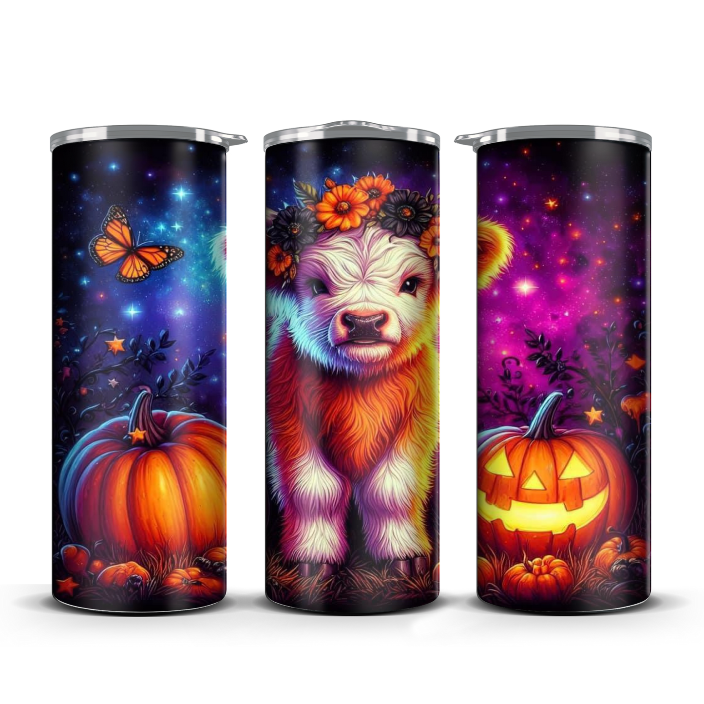 Spooky fluffy cow tumbler